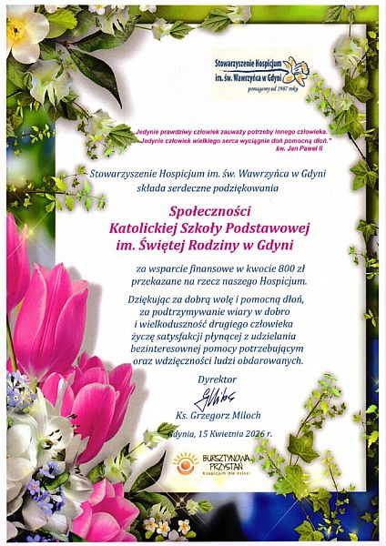 Podziękowania z hospicjum - zdjęcie 1