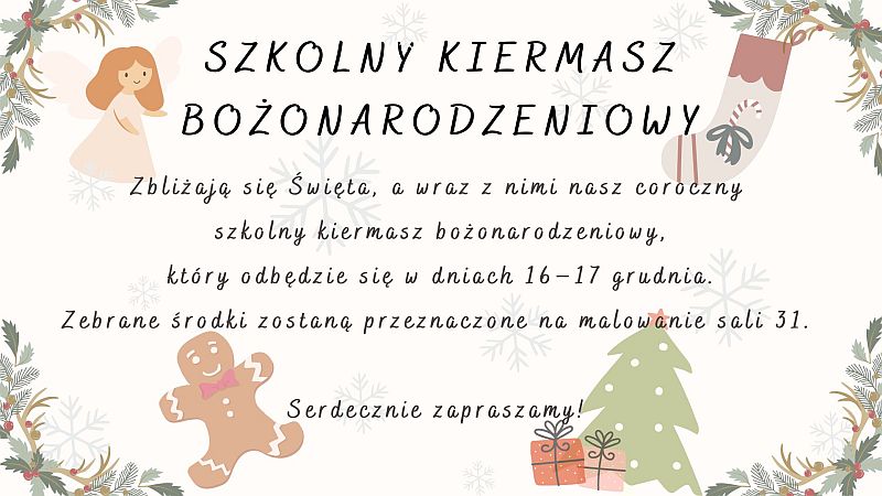 Szkolny Kiermasz Bożonarodzeniowy
