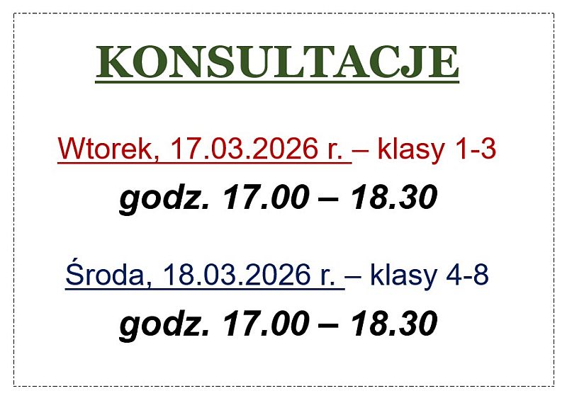 Konsultacje z rodzicami marzec 2026