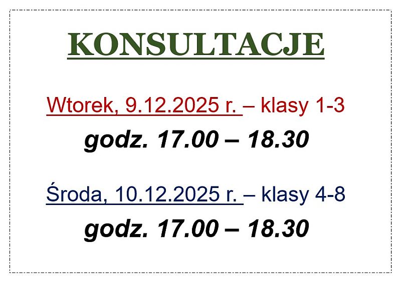 Konsultacje z rodzicami grudzień 2025