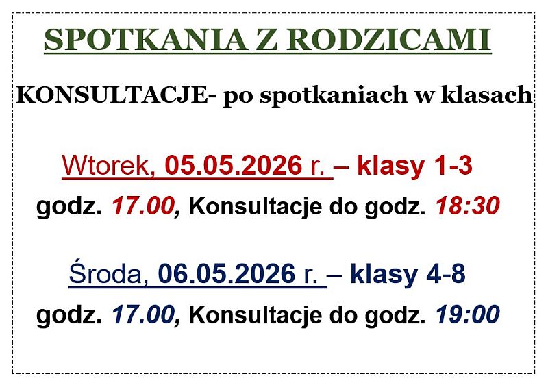 Zebranie z rodzicami maj 2026